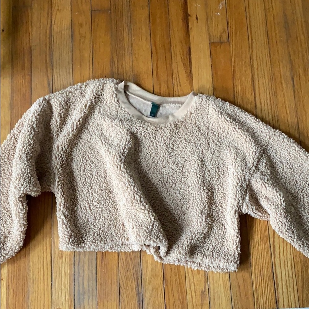 wild fable Sherpa cropped crew neck